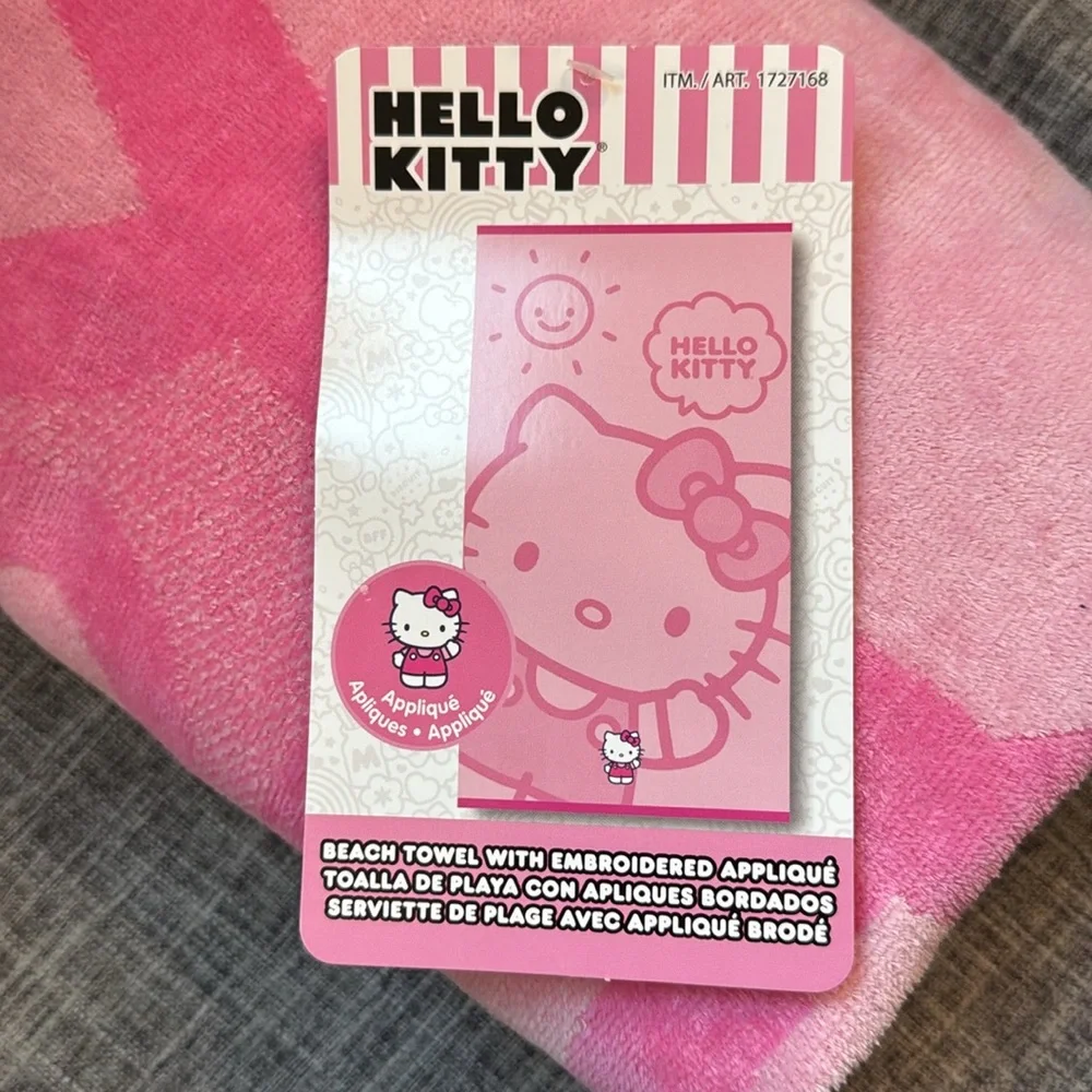 Hello Kitty Embroidered Beach Towel 34 in. X 63 in
